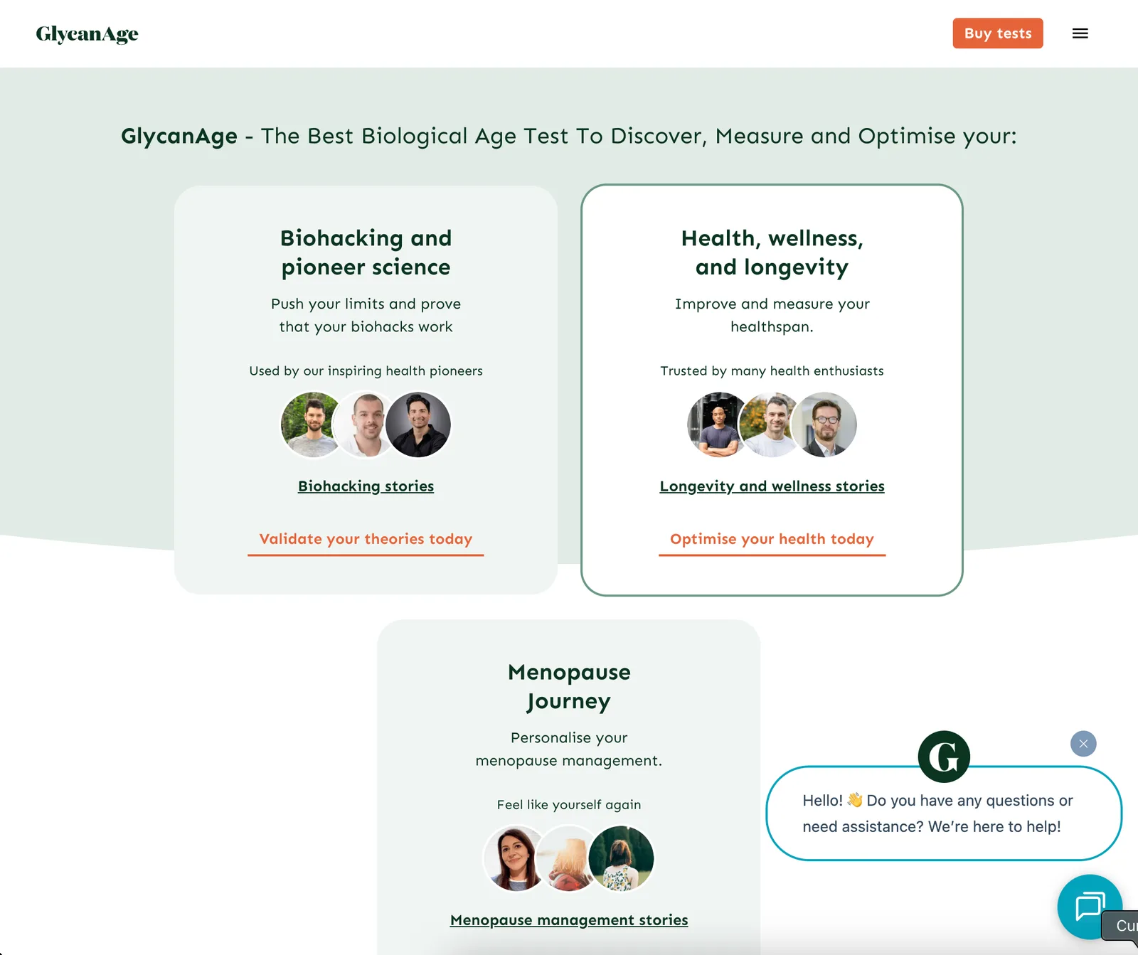 The Software Behind a Biological Age Test screenshot